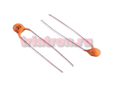 22пф 50в NPO 5 % d=2,54mm кер.дисковый конденсатор (К10-7В) СС102bC50V220J (d=2,54mm)