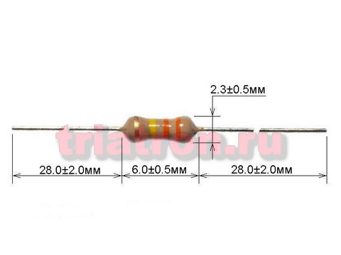 1,6ком CF-1/4W 5% углер.резистор CF14R162JT (C1-4) (RES 0.25w 1.6k)