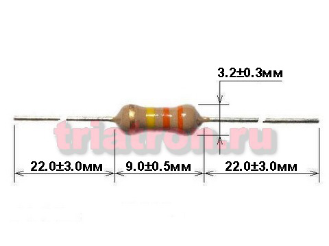 1,2ком CF-1/2W 5% углер.резистор CF12R122JT (C1-4) (RES 0.5w 1.2k)