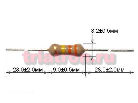 1,3ком CF-1/2W 5% углер.резистор CF12R132JT (C1-4) (RES 0.5w 1.3k)