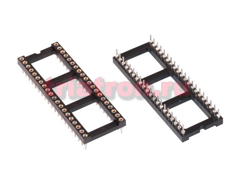 SCLM-40 (DS1001-40) DIP шаг 2.54мм разъем панель цанговая широкая 40 контактов CONNFLY (KLS1-217-40-Z-2, 5-1571552-2, 110-87-640-41-001101, GC510A4046, SCSM-2.54-B-40, SIC0640-H)