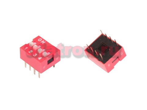 SWD1-4 (DS-04)(SDS1040-4)(Вдм1-4) DIP 4 поз. шаг 2.54мм переключатель CONNFLY