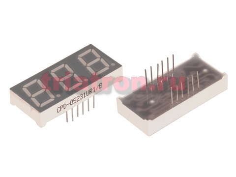 CPD-05231UR2/A (5231FSR) 37.8*17.5мм красн 3разр цифр.индикатор общий анод CPM