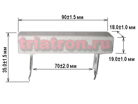 3,9ом 5% CR-YC 50W проволочный резистор, цементный CR-YC50R3R9J (RES 50w 3.9om CR-YC)