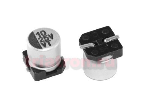 100мкф 25в VT 105° (6,3Х7,7) SMD конденсатор ELZET ECVT1E101MTR0608 (6,3X7,7) (ECAP 100/25V)