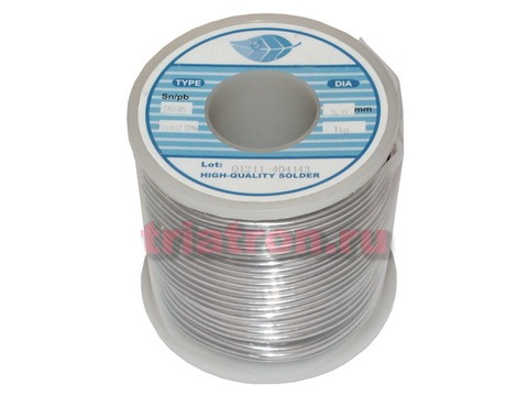 Припой проволока 2.00мм 1.00кг Sn55 / Pb45