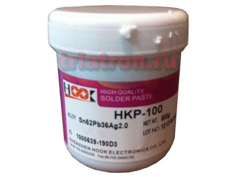 Паяльная паста Sn62%/ Pb36% / Ag2%, 179° 0,5кг