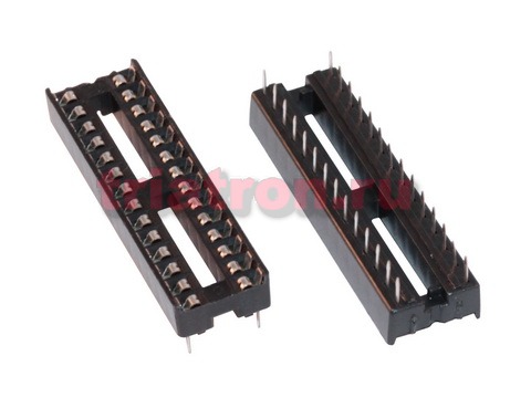 SCS-28 (KLS1-216-28-D=7.62) DIP шаг 2.54мм разъем узкая панель 28 контактов KLS (1-2199298-9, SCS–28A, LOC-328-T051-99)