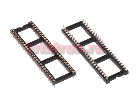 SCLM-48 (KLS1-217-48-Z-2) DIP шаг 2.54мм разъем панель цанговая широкая 48 контактов KLS (5-1571552-4, 110-87-648-41-001101, GC510A4846, SIC0648-H)