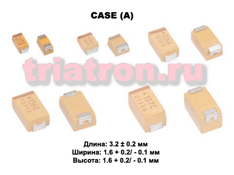 10мкф 10в SMD разм.A 10% тантал. конденсатор AVX TAJA106K010RNJ (TAN A) (TECAP 10/10V A 10%)