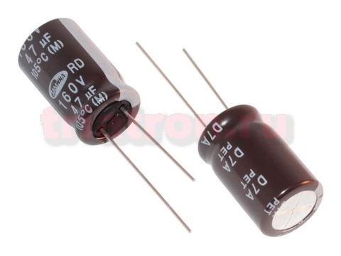 1000мкф 50в 105° RD (12Х25) конденсатор SAMWHA RD1H108M12025BB (12X25) (ECAP 1000/50V)