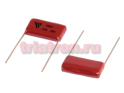 0,47мкф 250в 10% (24,5х13,5х6) Р=22,5 CBB21 плен. конденсатор WEIDY W222E474K80 (Р=22,5)