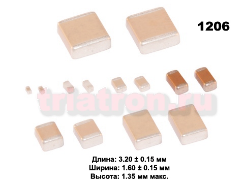 0,015мкф X7R 630в 10% (1206) Чип керам,конденсатор PDC MA1206XR153K631ERG (CAP 1206) (CERCAP 0.015/630V 1206 X7R)